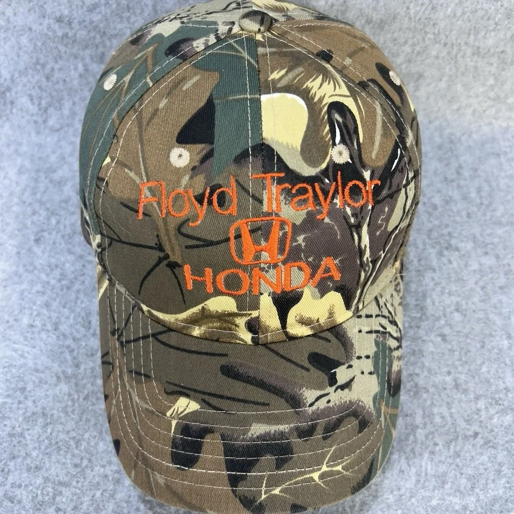 Honda Floyd Traylor Camo Hat Cap OTTO Orange Embroidered Strapback